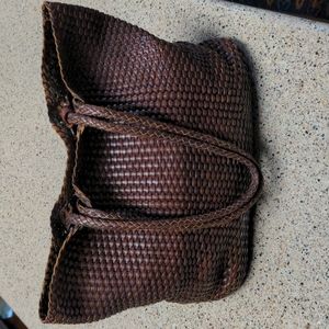 J CREW Woven Leather Shoulder Bag